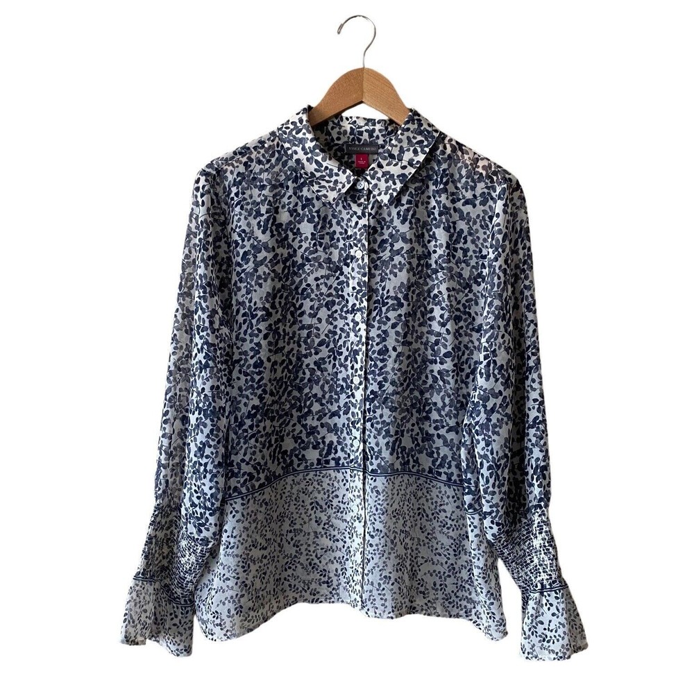 Vince Camuto Womens Tranquil Button Down Blouse | Size Large